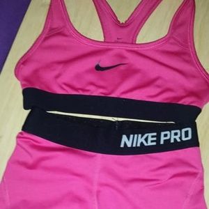 2 piece Nike pro sports bra and shorts